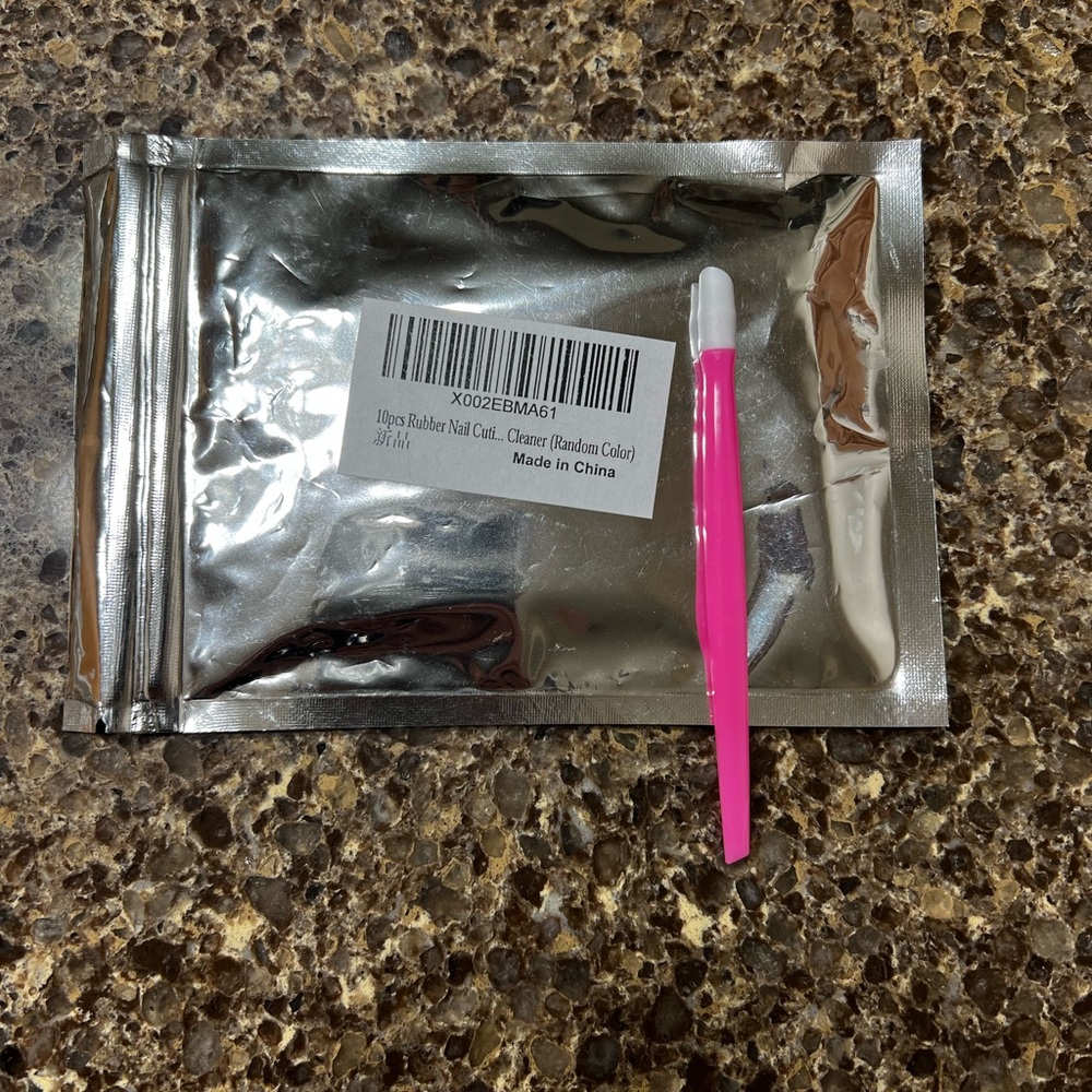 Pink Rubber Nail Cuticle Pusher-Pk of 10